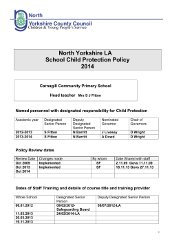 North Yorkshire LA School Child Protection Policy 2014