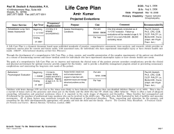 Life Care Plan Amir  Kumar Projected Evaluations