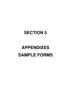 SECTION 5 APPENDIXES SAMPLE FORMS