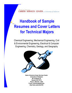 Handbook of Sample Resumes and Cover Letters for Technical Majors