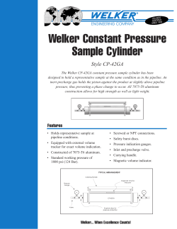 Welker Constant Pressure Sample Cylinder Style CP-42GA
