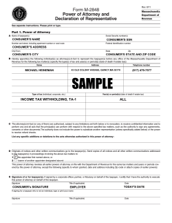 Form M-2848 Power of Attorney and Declaration of Representative