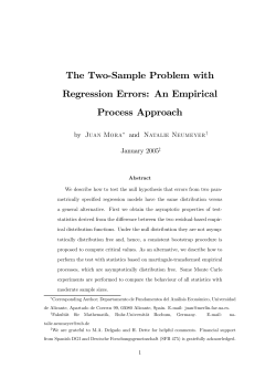 The Two-Sample Problem with Regression Errors: An Empirical Process Approach by Juan Mora