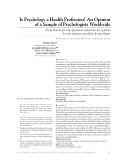 Is Psychology a Health Profession? An Opinion
