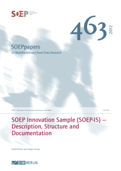 463 SOEP Innovation Sample (SOEP-IS) — Description, Structure and Documentation