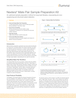Nextera Mate Pair Sample Preparation Kit de novo sequencing and structural variant detection.