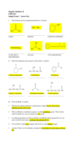 Organic Chemistry II CHM 2211 Sample Exam 2   Answer Key