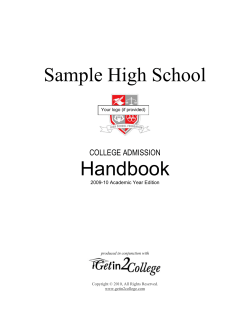 Sample High School Handbook  COLLEGE ADMISSION