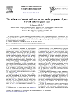 The inﬂuence of sample thickness on the tensile properties of... Cu with diﬀerent grain sizes L.