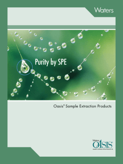 Purity by SPE Oasis Sample Extraction Products
