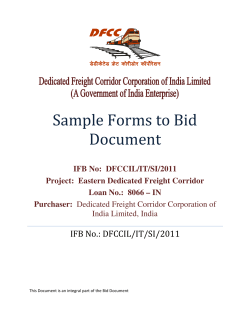 Sample Forms to Bid Document IFB No.: DFCCIL/IT/SI/2011