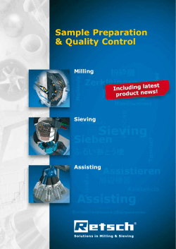Sample Preparation &amp; Quality Control Milling Sieving