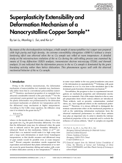 Superplasticity Extensibility and Deformation Mechanism of a Nanocrystalline Copper Sample**
