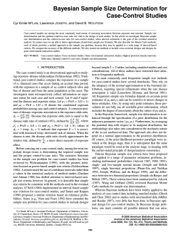 Bayesian Sample Size Determination for Case-Control Studies Cyr Emile M’L , Lawrence J