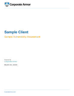 Sample Client  Sample Vulnerability Assessment Corporate Armor