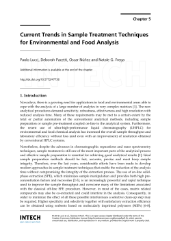 Current Trends in Sample Treatment Techniques for Environmental and Food Analysis