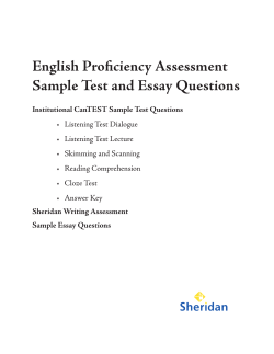 English Proficiency Assessment Sample Test and Essay Questions