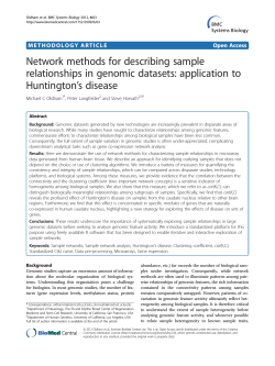 Network methods for describing sample relationships in genomic datasets: application to Huntington