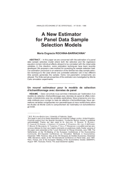 A New Estimator for Panel Data Sample Selection Models María Engracia ROCHINA-BARRACHINA*