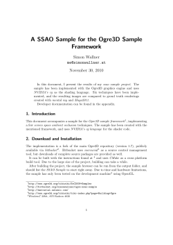 A SSAO Sample for the Ogre3D Sample Framework Simon Wallner