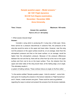 – Model answers * Sample question paper AE 1301 Flight dynamics