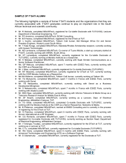 The following highlights a sample of former F’SATI students and... iated  with.  F’SATI  graduates  continue ... SAMPLE OF F’SATI ALUMNI