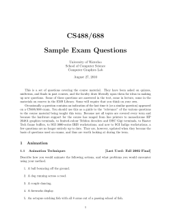 CS488/688 Sample Exam Questions University of Waterloo School of Computer Science