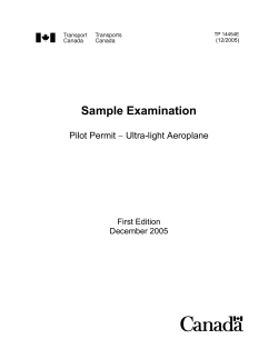 Sample Examination  − Ultra-light Aeroplane Pilot Permit