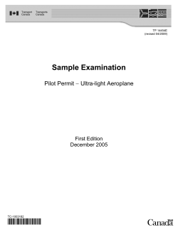 Sample Examination  − Ultra-light Aeroplane Pilot Permit