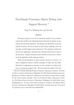 Two-Sample Covariance Matrix Testing And Support Recovery ∗