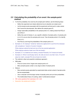 2.5  Calculating the probability of an event: the sample-point method
