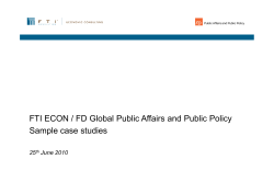 FTI ECON / FD Global Public Affairs and Public Policy 25