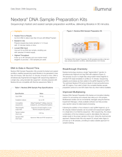Nextera DNA Sample Preparation Kits Data Sheet: DNA Sequencing