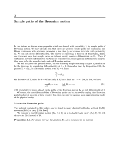 3 Sample paths of the Brownian motion