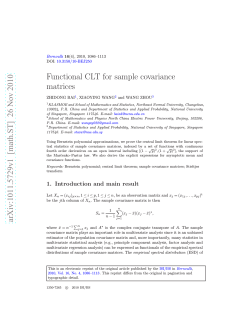 Functional CLT for sample covariance matrices Bernoulli 10.3150/10-BEJ250