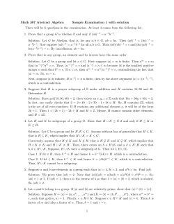 Math 307 Abstract Algebra Sample Examination 1 with solution
