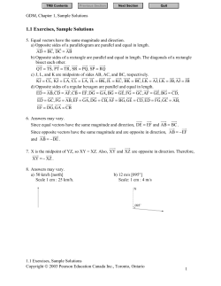 1.1 Exercises, Sample Solutions