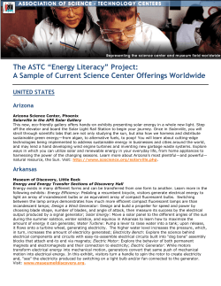 The ASTC “Energy Literacy” Project: UNITED STATES