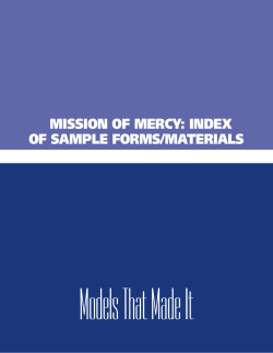 mission of mercy: index of sample forms/materials