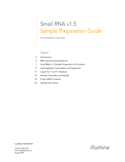 Small RNA v1.5 Sample Preparation Guide Topics