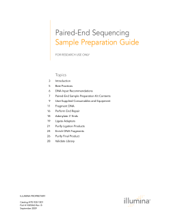 Paired-End Sequencing Sample Preparation Guide Topics