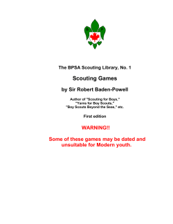 Scouting Games by Sir Robert Baden-Powell  The BPSA Scouting Library, No. 1