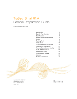 TruSeq Small RNA Sample Preparation Guide