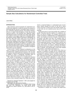 Sample Size Calculations for Randomized Controlled Trials