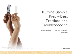 Illumina Sample Prep – Best Practices and Troubleshooting