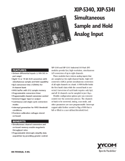 XIP-5340, XIP-5341 Simultaneous Sample and Hold Analog Input