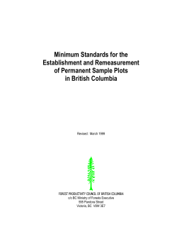 Minimum Standards for the Establishment and Remeasurement of Permanent Sample Plots