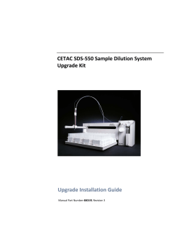 CETAC SDS-550 Sample Dilution System  Upgrade Kit Upgrade Installation Guide