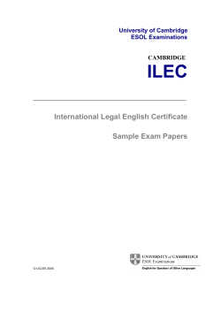 ILEC  _____________________________________ International Legal English Certificate