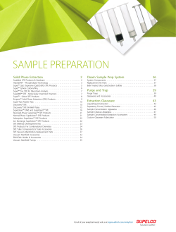 SAMPLE PREPARATION Table of Contents Solid Phase Extraction 2